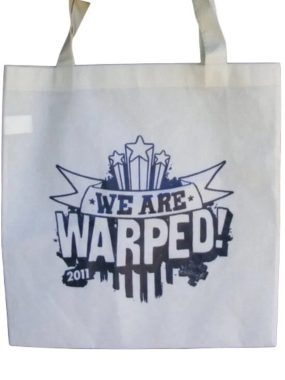 WE ARE WARPED 2011 Tote, FLAT!! Beige & Black